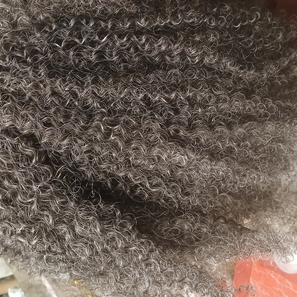 Kinky Curly Mixed Gray (Salt&Pepper) Brazilian HH Wig